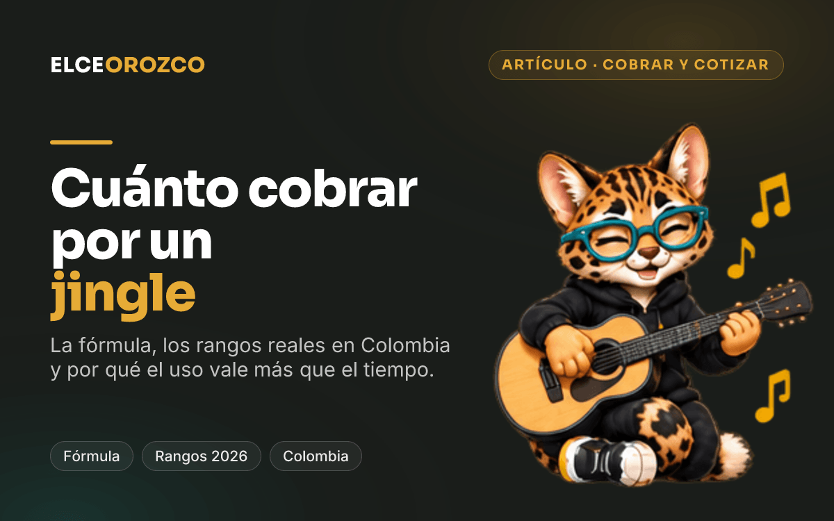 Cuánto cobrar por un jingle en Colombia: la fórmula y los rangos reales (2026)