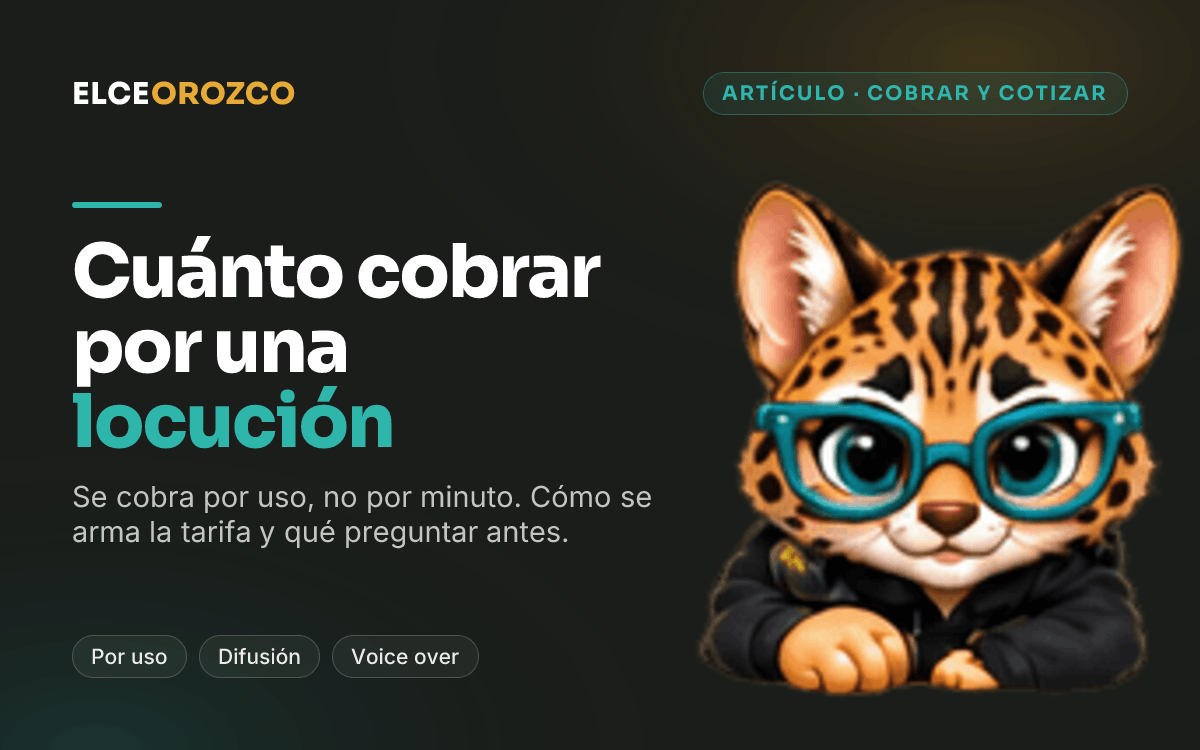 Cuánto cobrar por una locución comercial: se cobra por uso, no por minuto